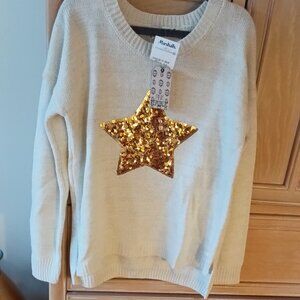 New Pink Republic XL Star Sequin Sweater